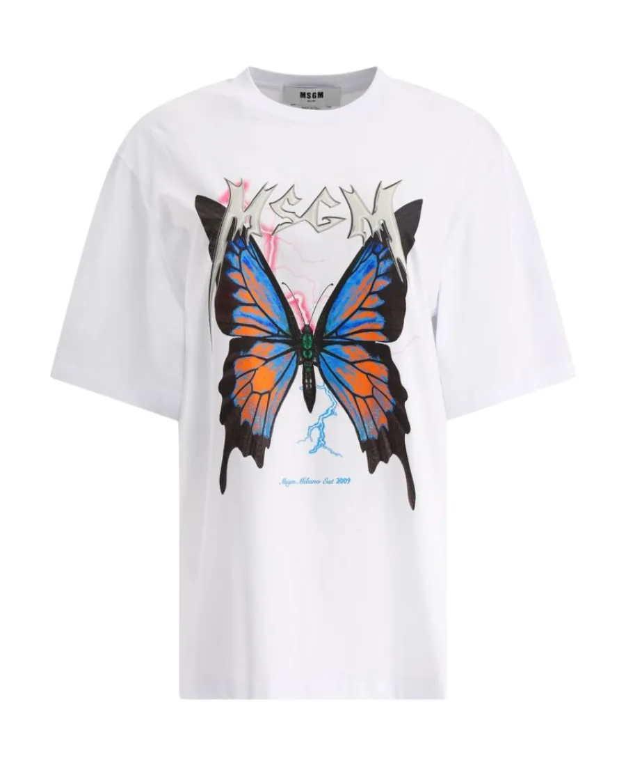 Butterfly Print Short Sleeve T-Shirt
