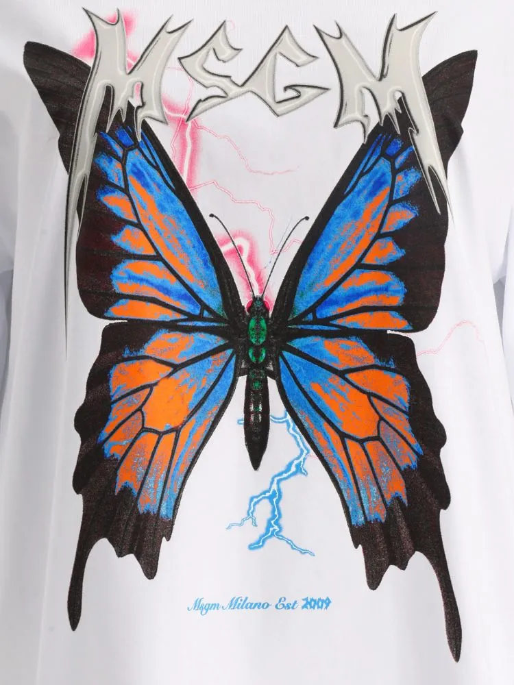 Butterfly Print Short Sleeve T-Shirt