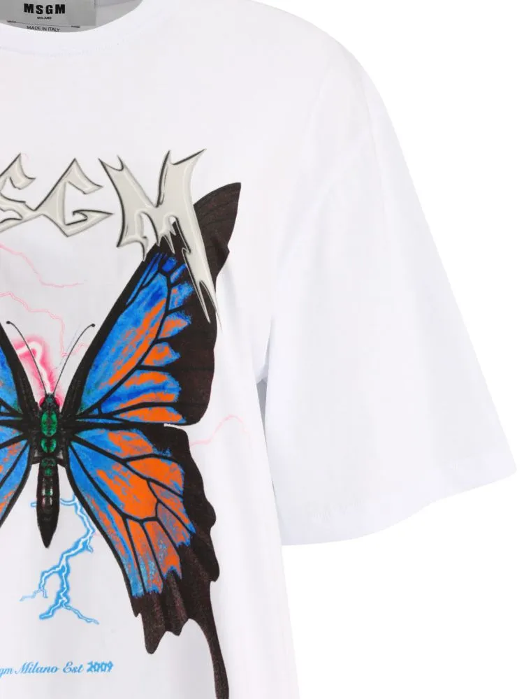 Butterfly Print Short Sleeve T-Shirt