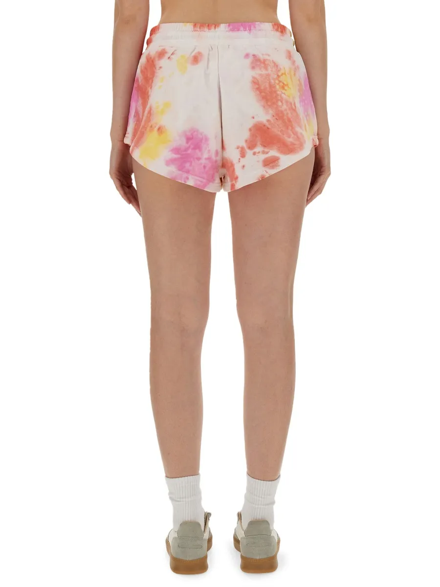 Tie-Dyed Drawstring Bermuda Shorts