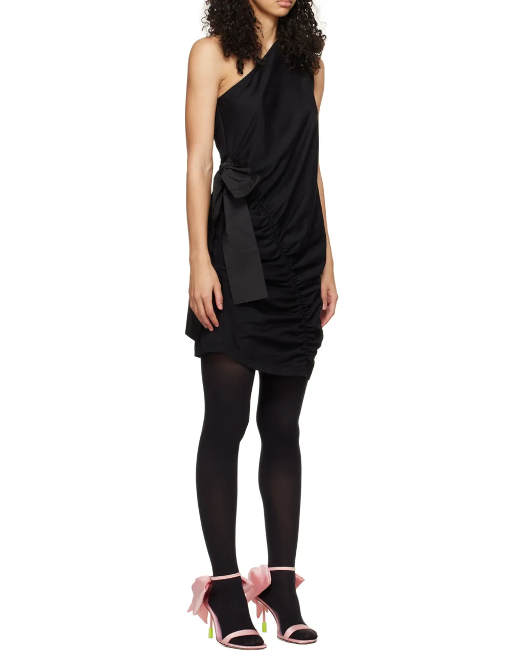 One-Shoulder Gathered Detailed Mini Dress
