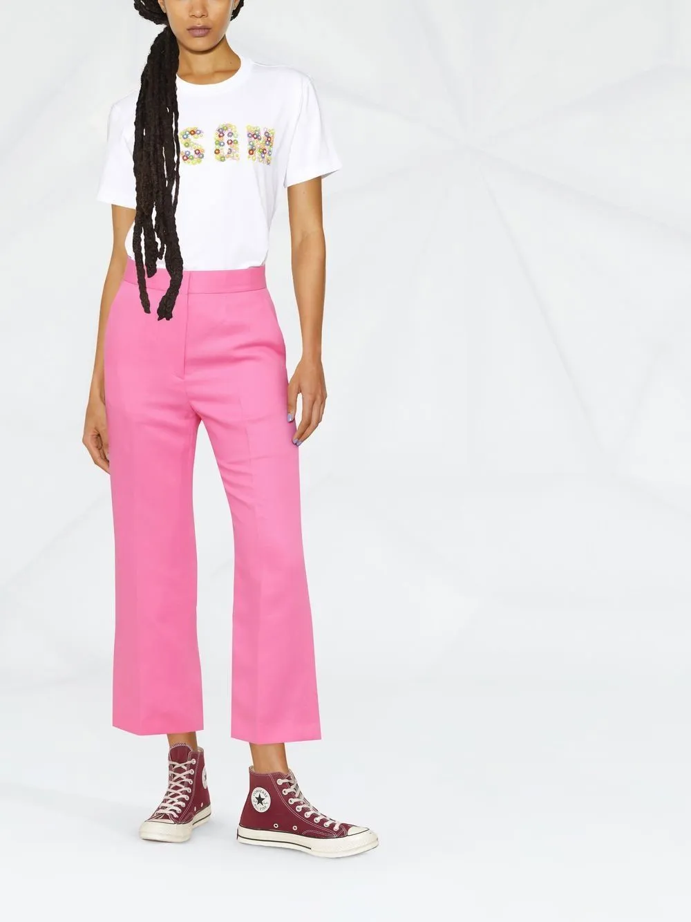 Straight-Leg Cropped Tailored Trousers