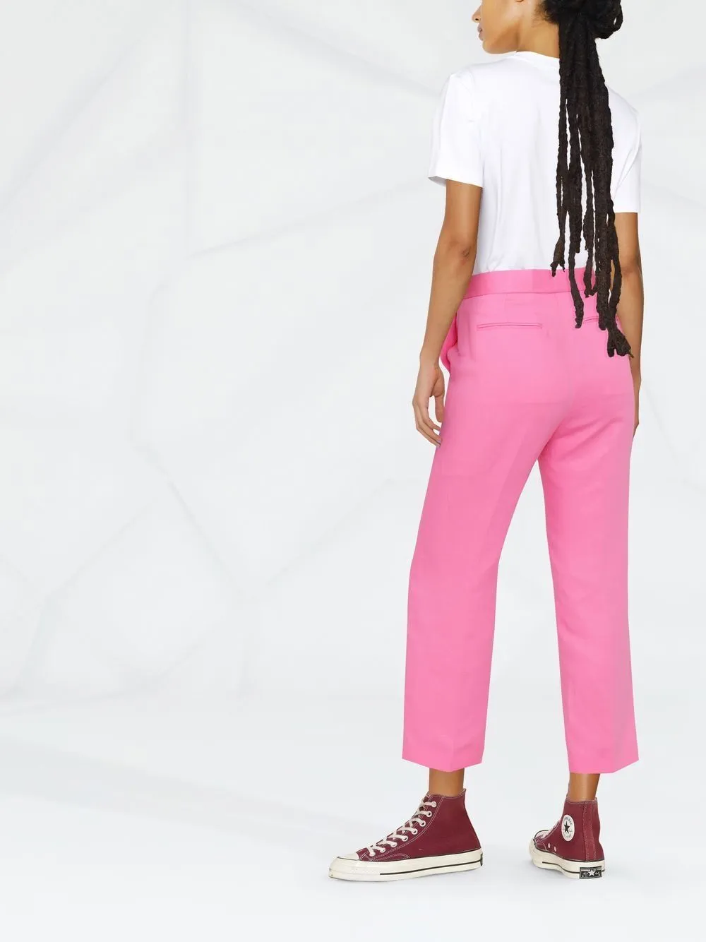 Straight-Leg Cropped Tailored Trousers