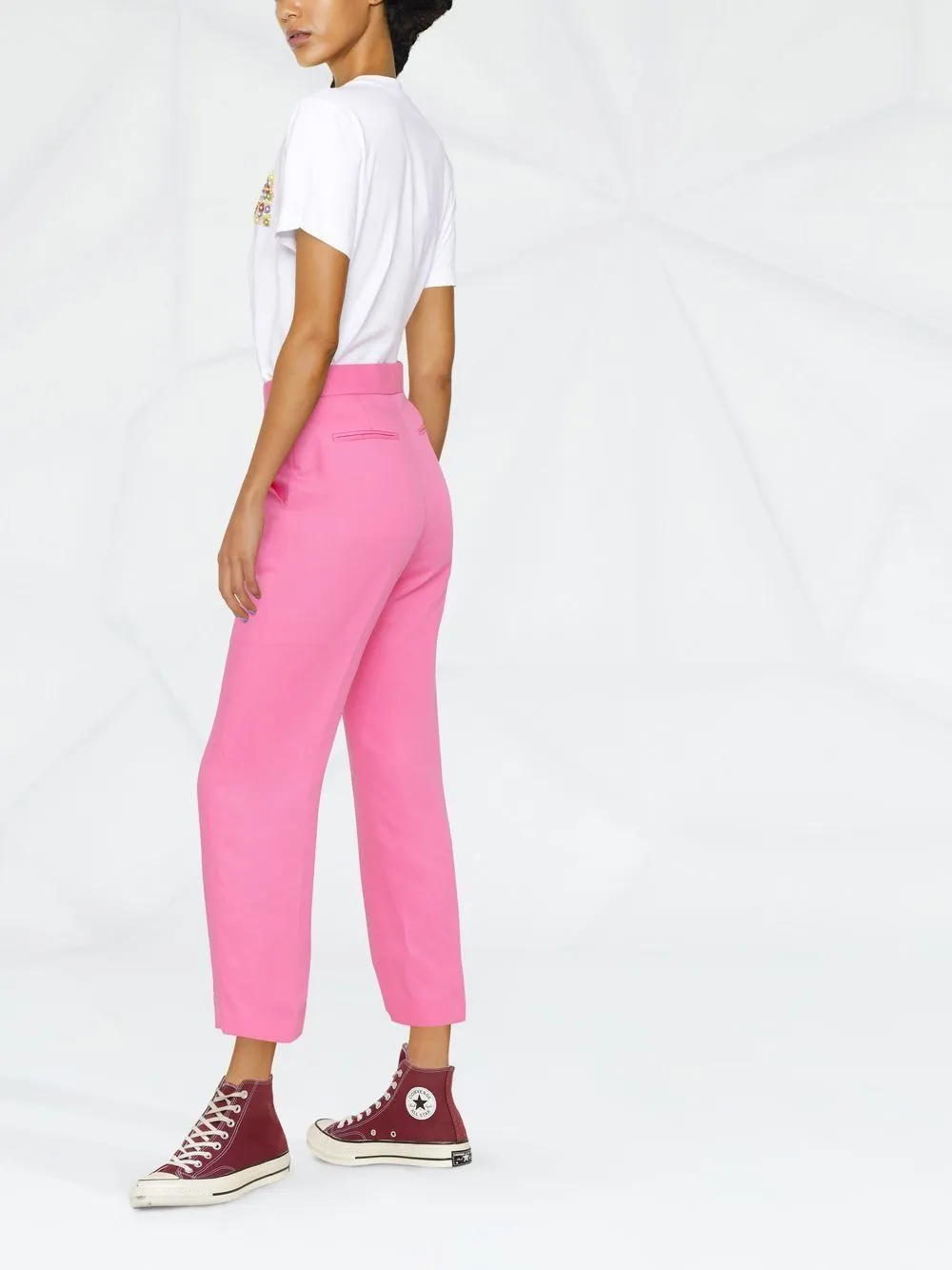 Straight-Leg Cropped Tailored Trousers
