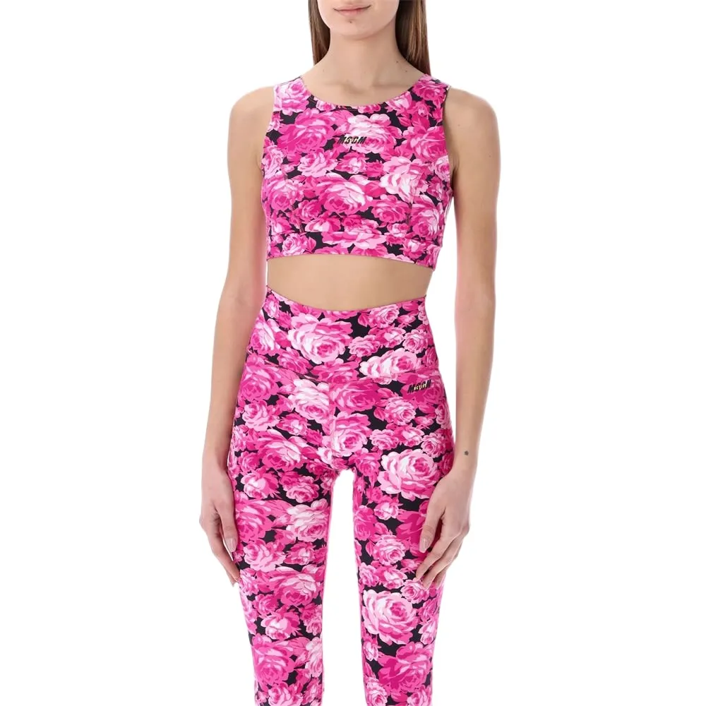 Floral Print Cropped Tank Top