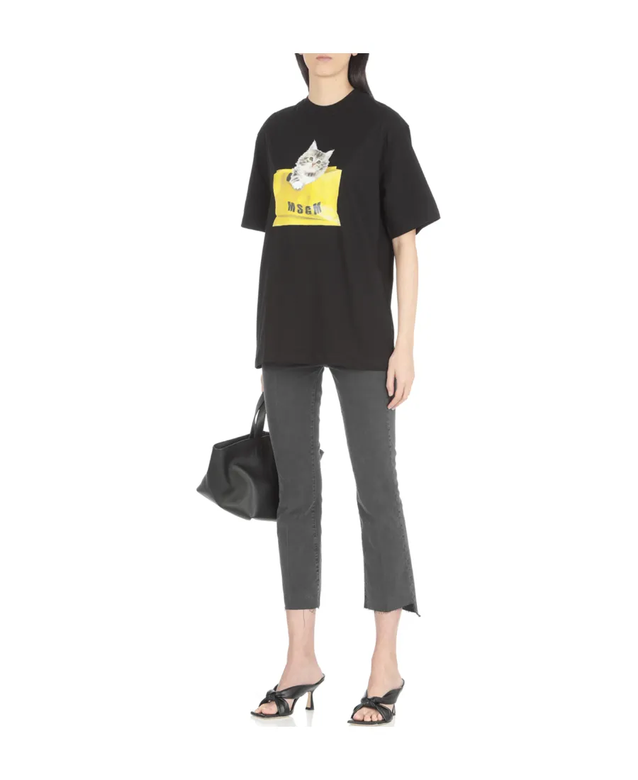 Oversized Kitty Cotton T-Shirt