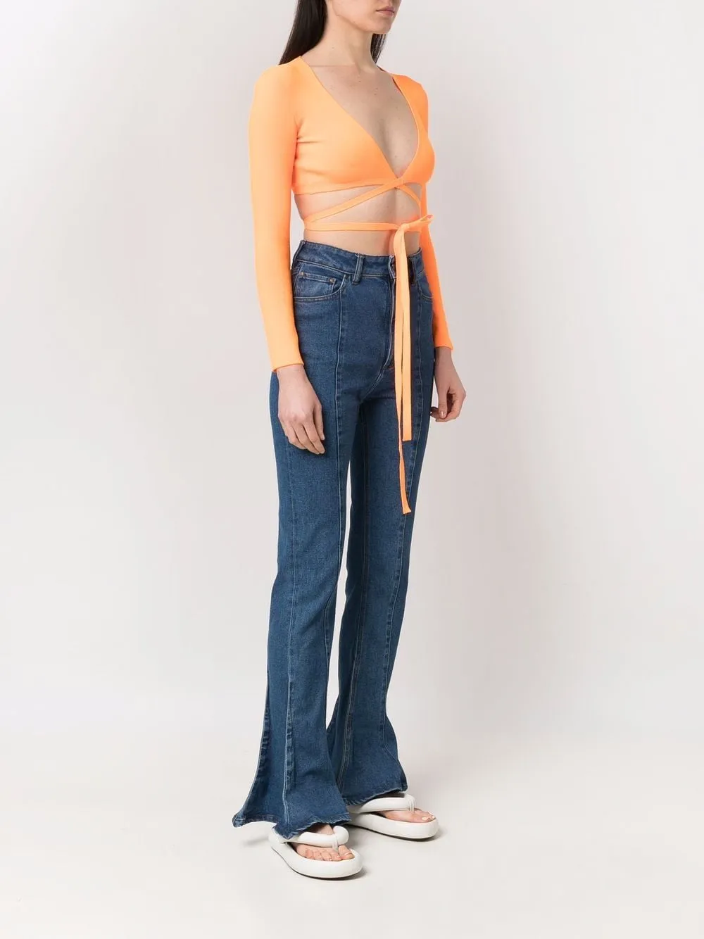 Cropped V-Neck Top