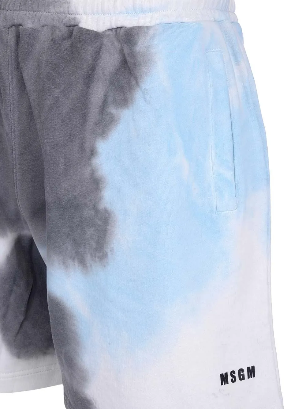 Tie-Dyed Elastic Waist Shorts