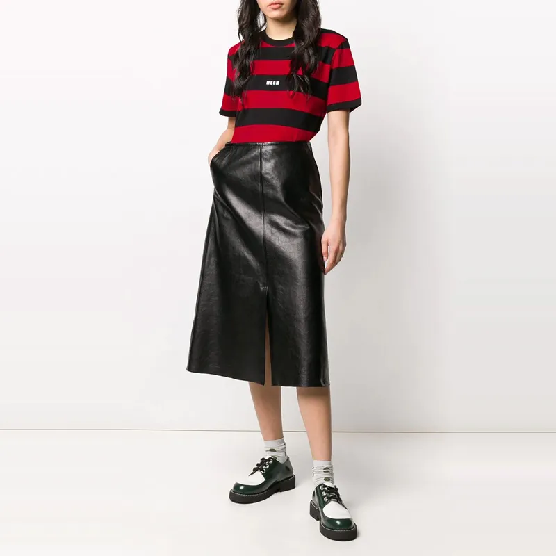 Stripe Logo Print Short-Sleeved T-Shirt