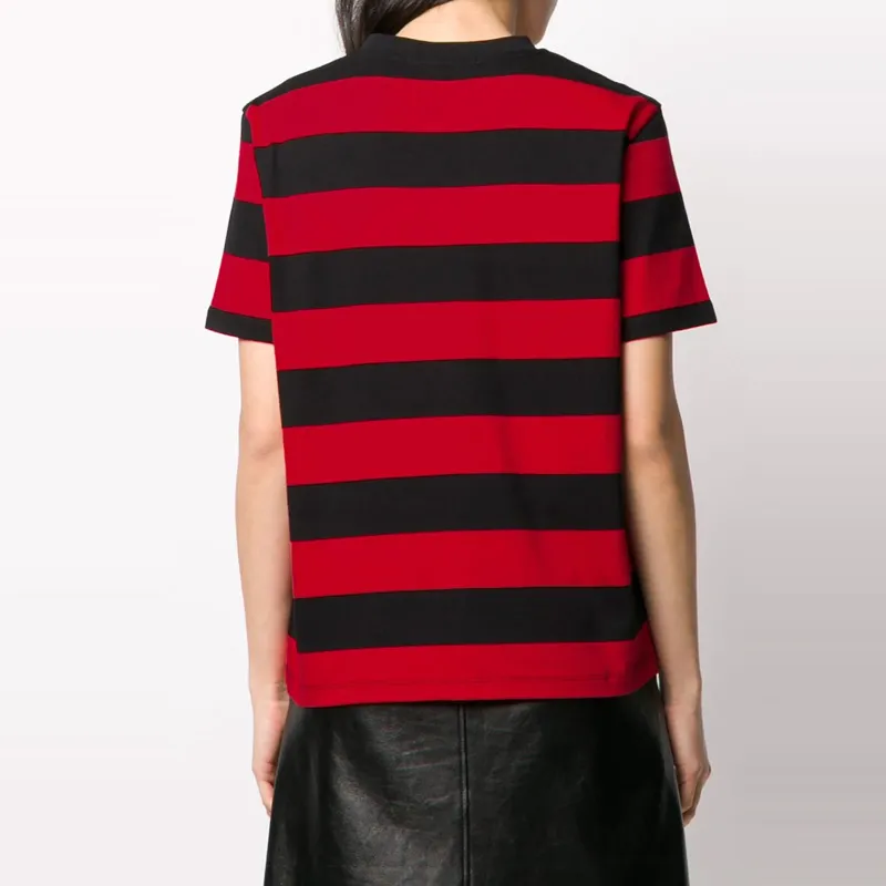 Stripe Logo Print Short-Sleeved T-Shirt