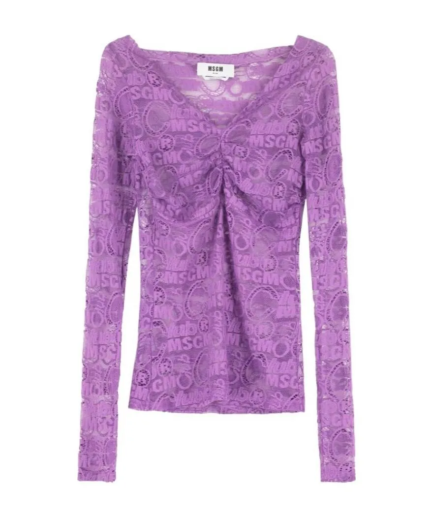 Lace Layered V-Neck Top