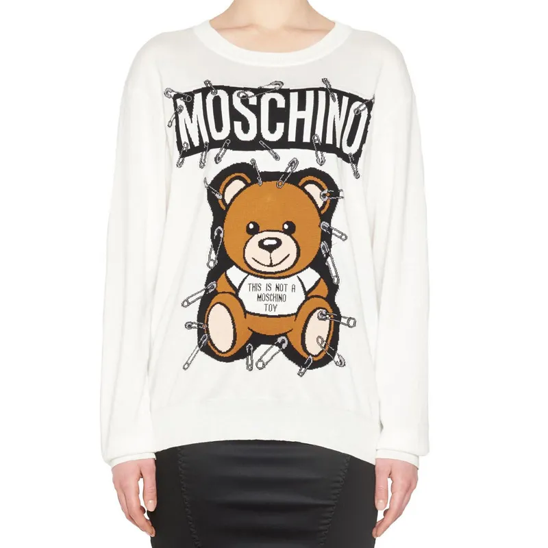 Bear Pin Wool Knitted Pullover