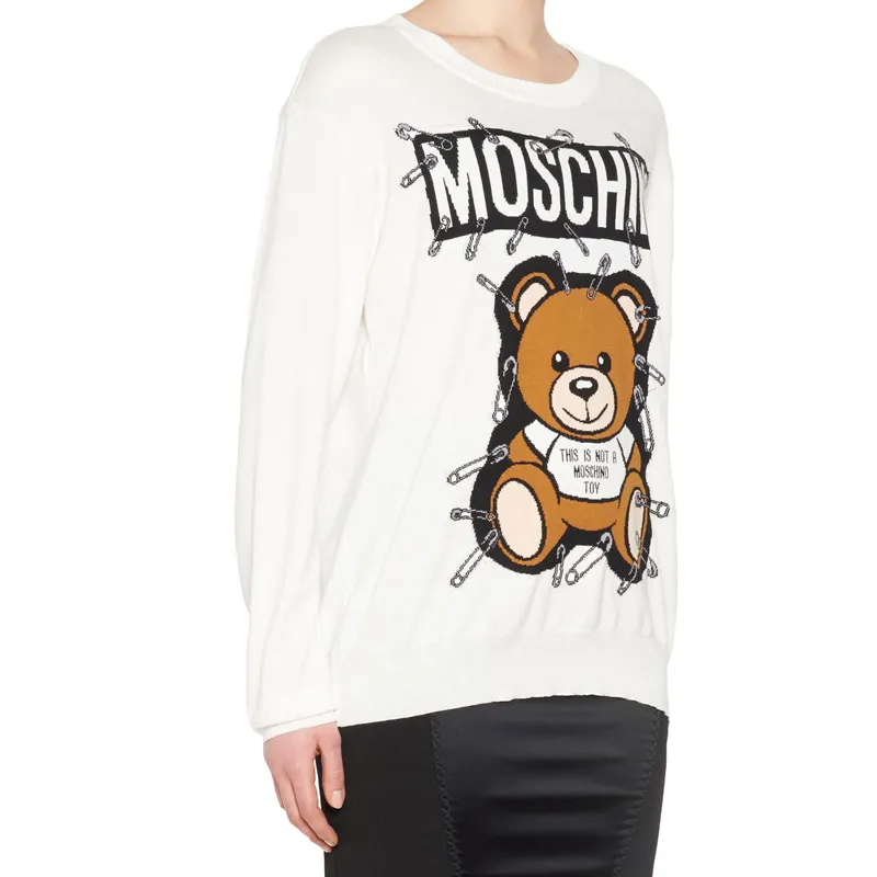 Bear Pin Wool Knitted Pullover