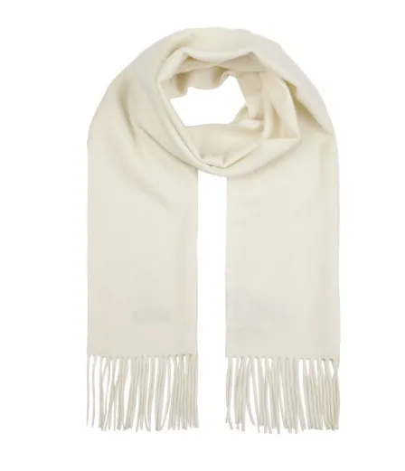Logo-Embroidered Fringed Scarf