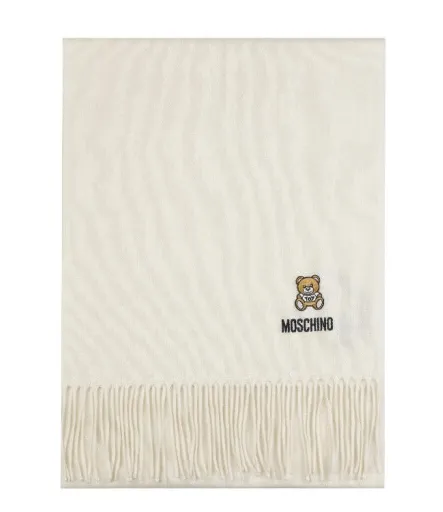 Logo-Embroidered Fringed Scarf