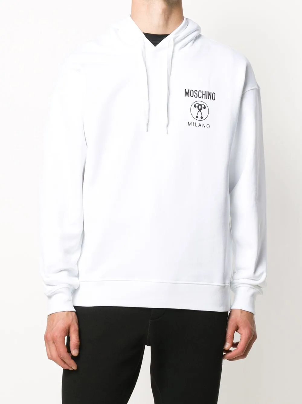 Double Question Mark Logo-Print Hoodie