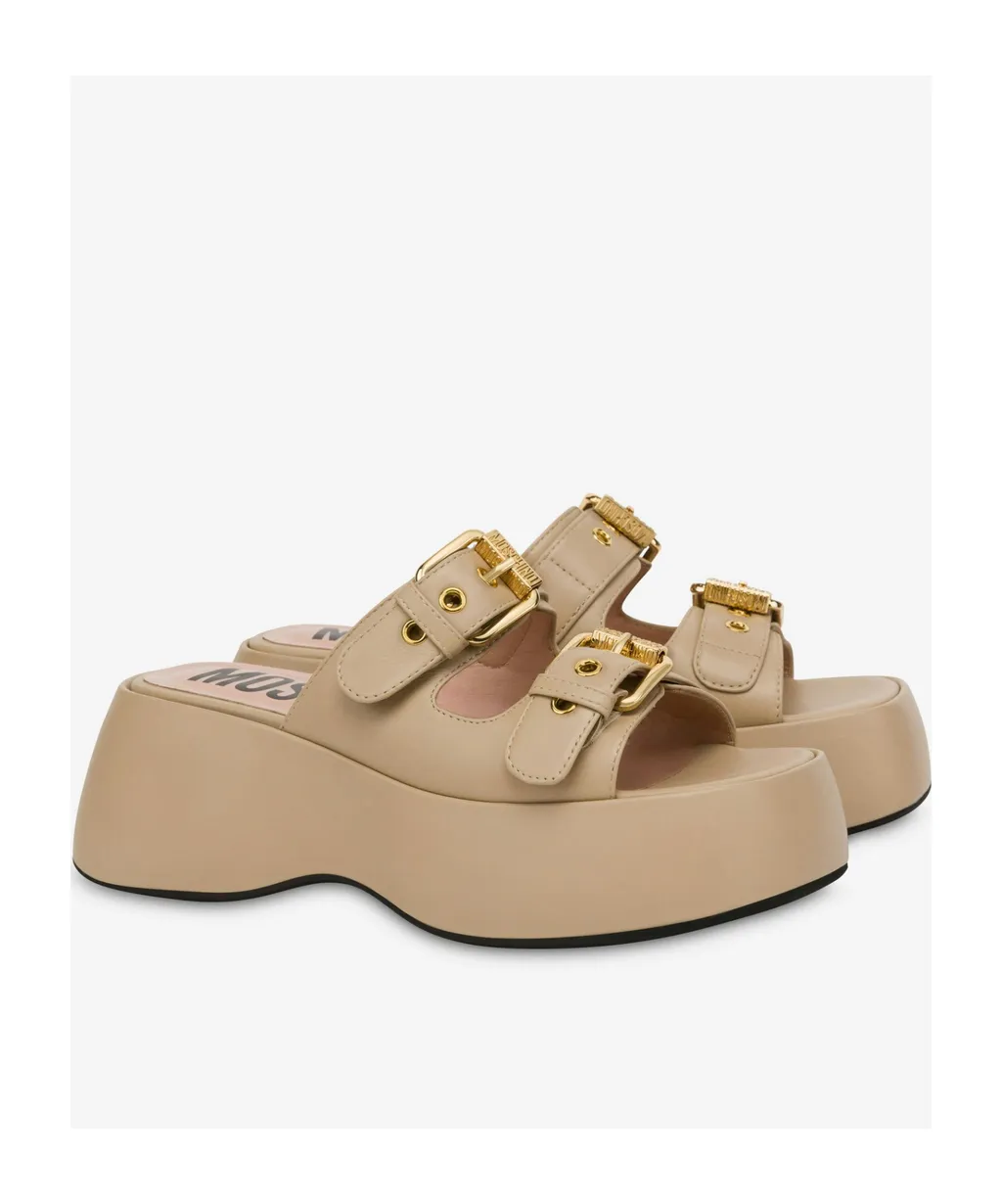 Double-Buckle Platform Sandals