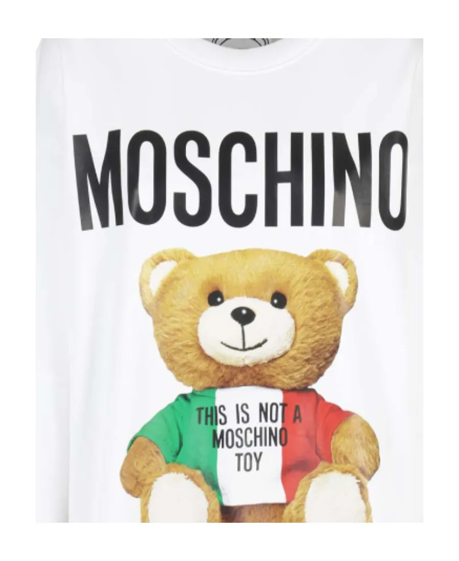 Teddy Motif-Print Sweatshirt Dress