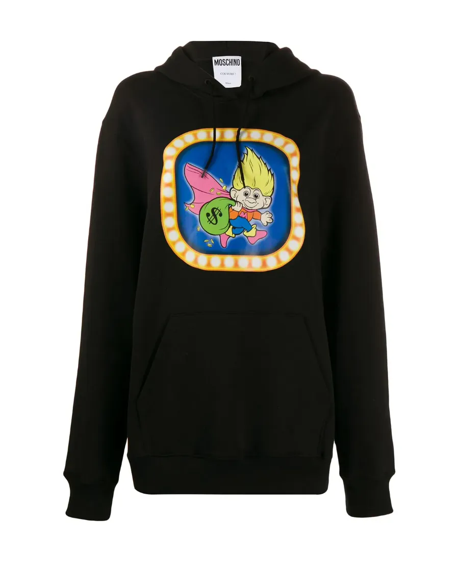 Cartoon Logo Printed Hooded Sweater