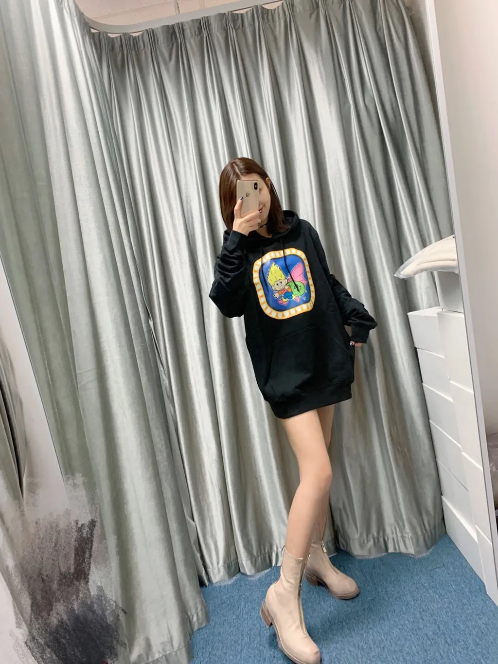 Cartoon Logo Printed Hooded Sweater