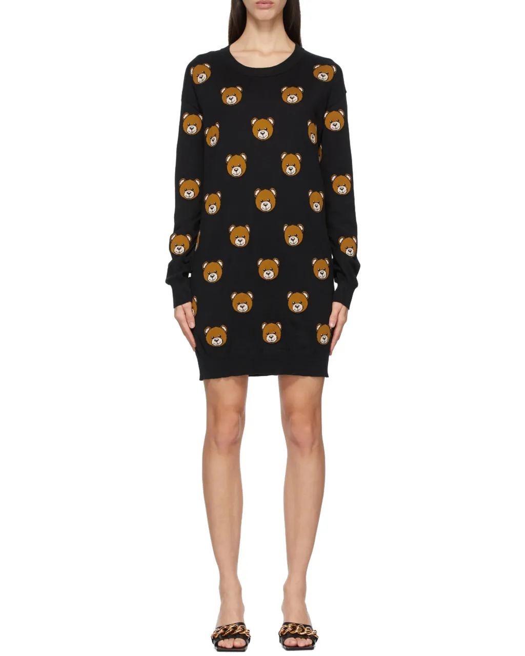 Teddy Bear Pattern Knit Dress