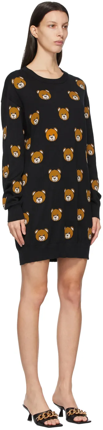 Teddy Bear Pattern Knit Dress