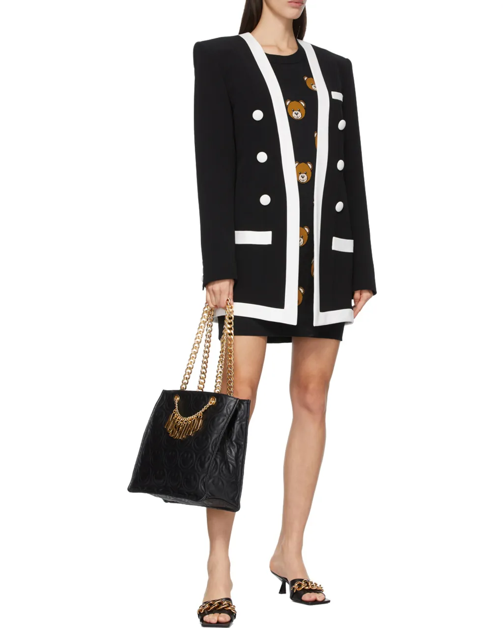 Teddy Bear Pattern Knit Dress