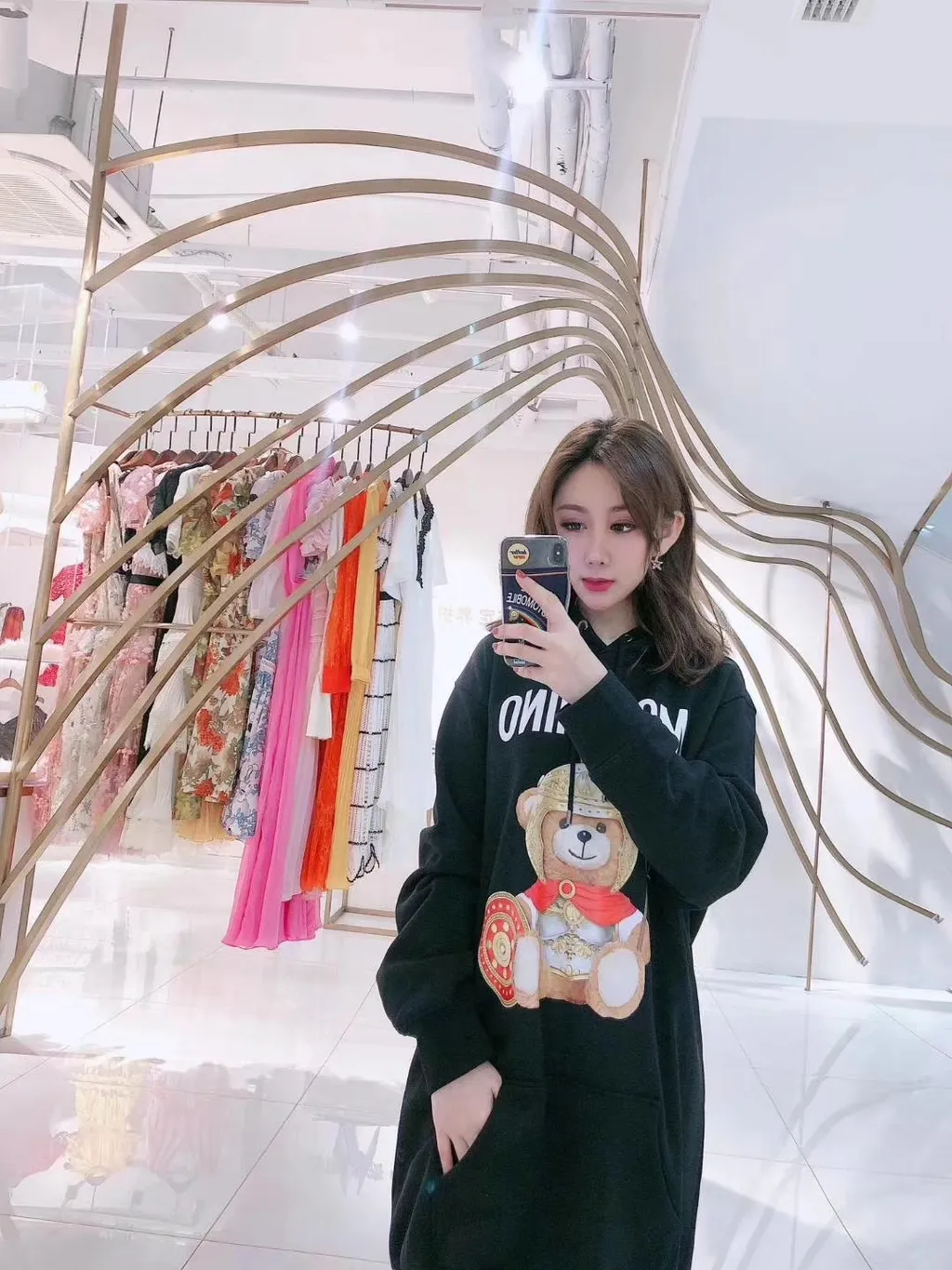 Logo Printed Long-Style Sweater Dress