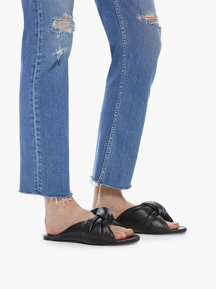 High-Waist Rider Distressed Ankle Jeans