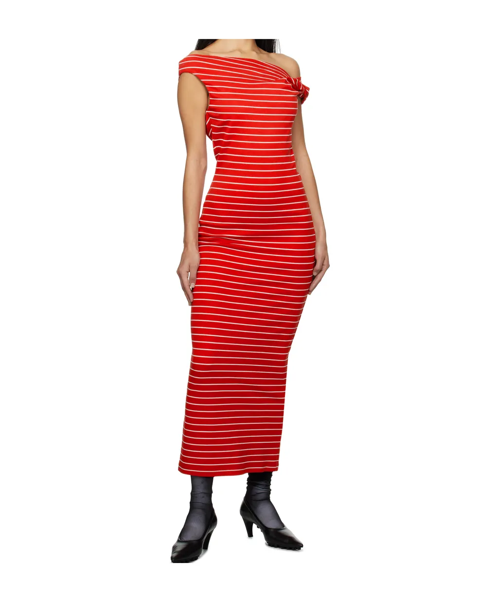 Striped Off-The-Shoulder Dress