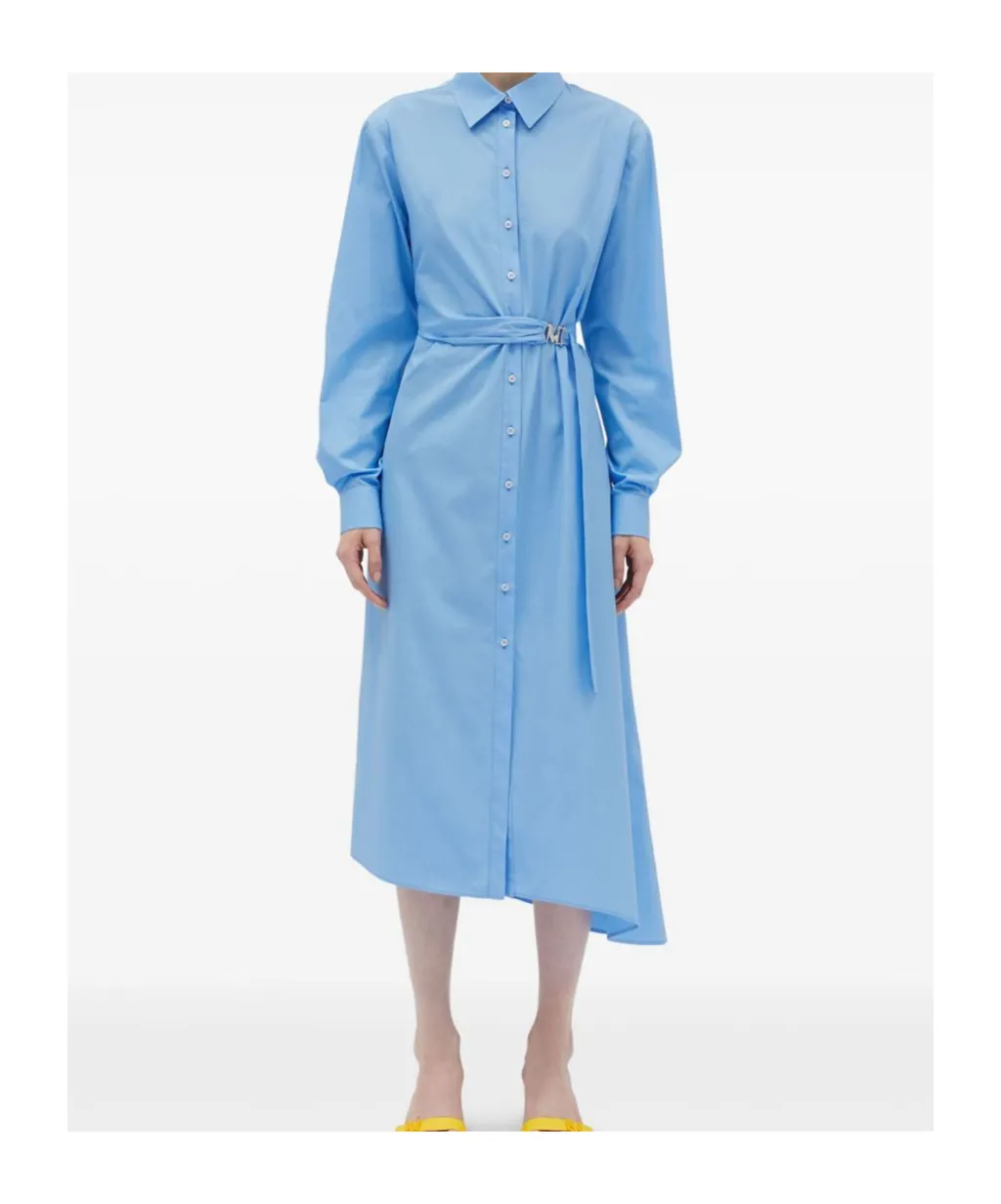 Belted Asymmetric Hem Dress
