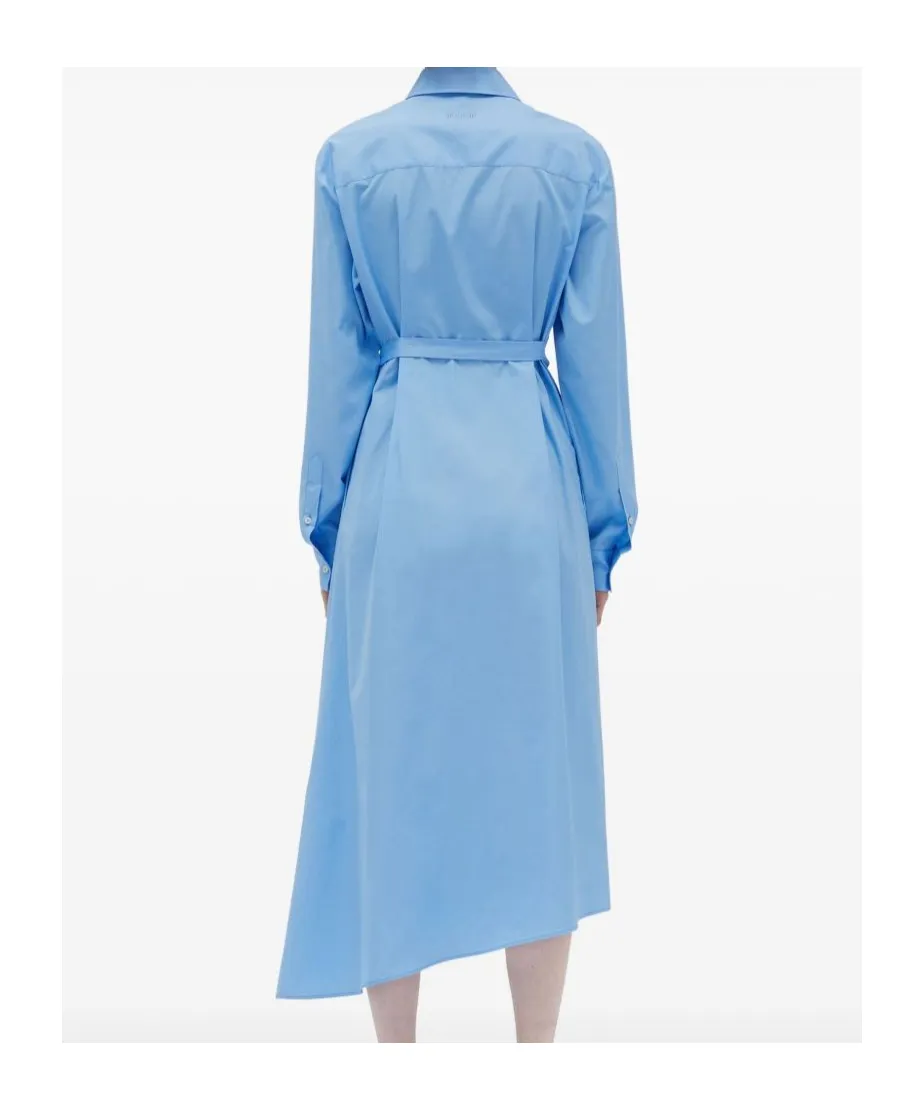 Belted Asymmetric Hem Dress