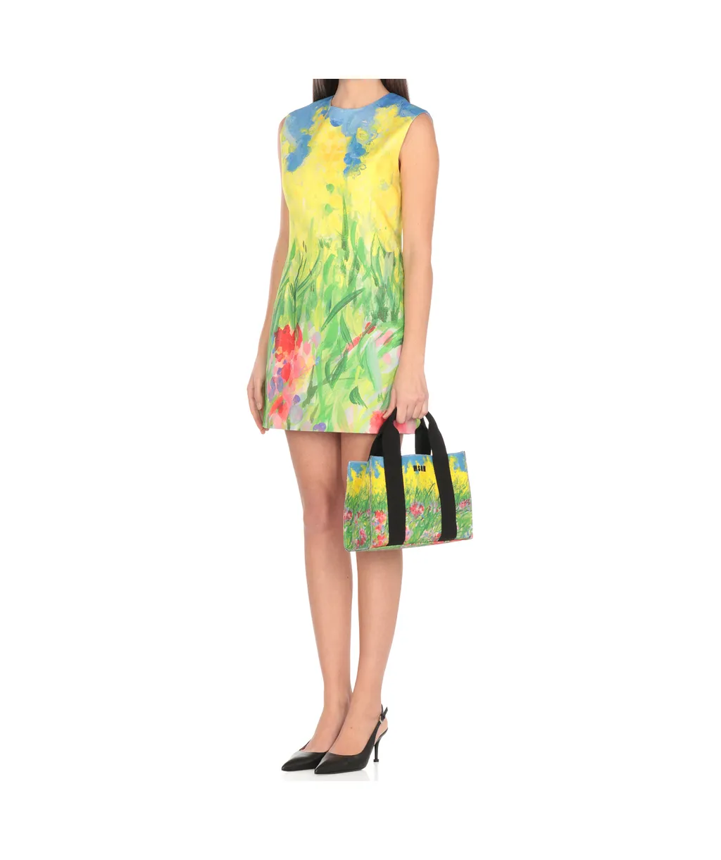 Printed Sleeveless Mini Dress