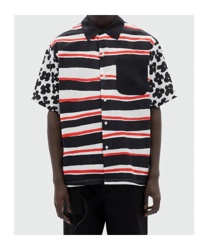 Mixed-Print Poplin Shirt