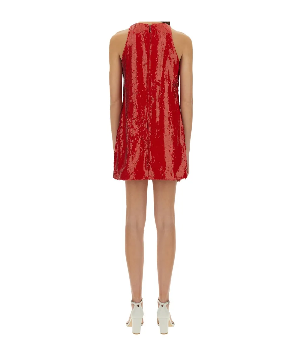 Sequined Crewneck Mini Dress