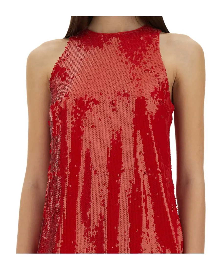 Sequined Crewneck Mini Dress