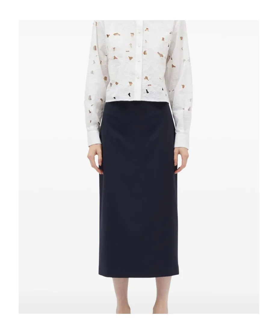 Logo-Waistband Midi Skirt