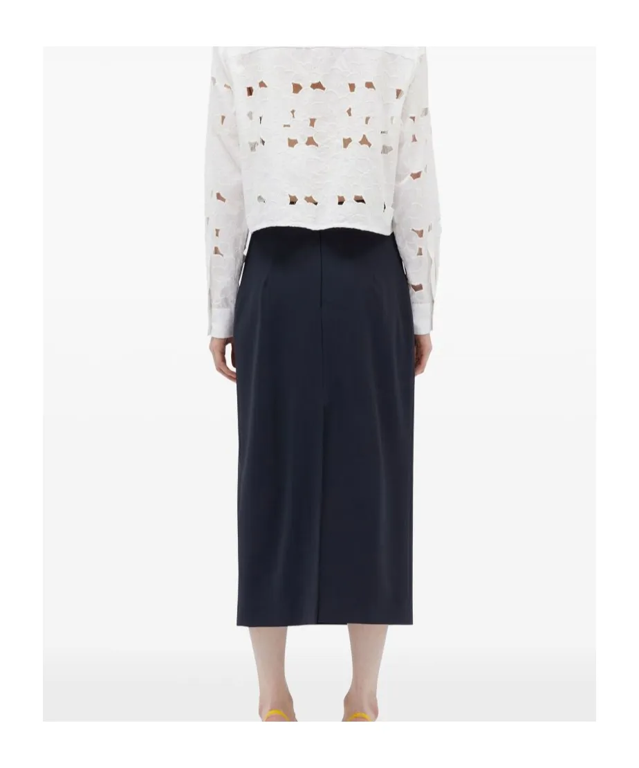 Logo-Waistband Midi Skirt