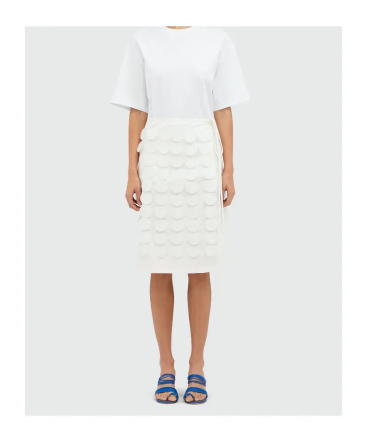 Circle-Appliqué Wrap Mini Skirt