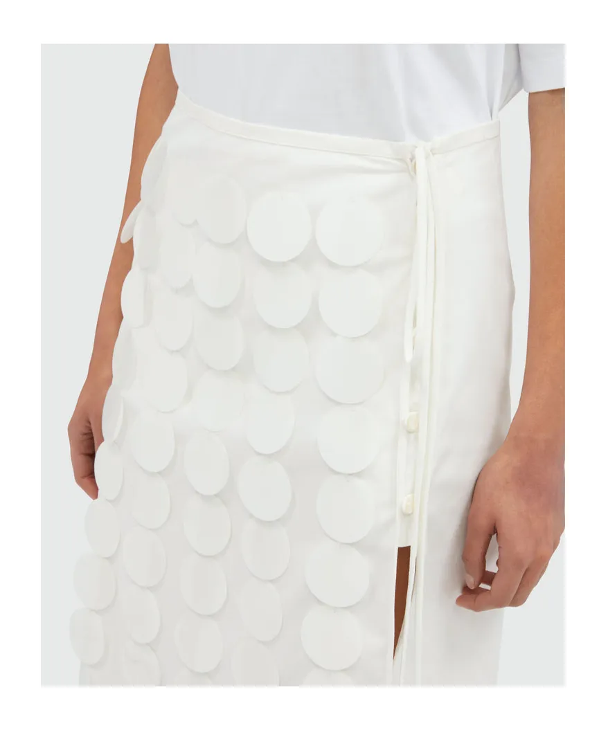 Circle-Appliqué Wrap Mini Skirt