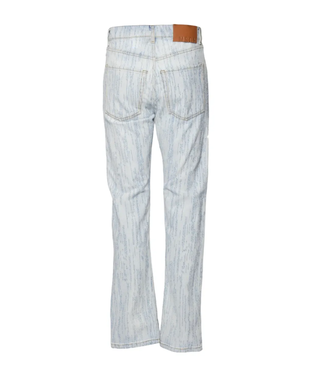 Stitch Detailed Straight-Leg Jeans
