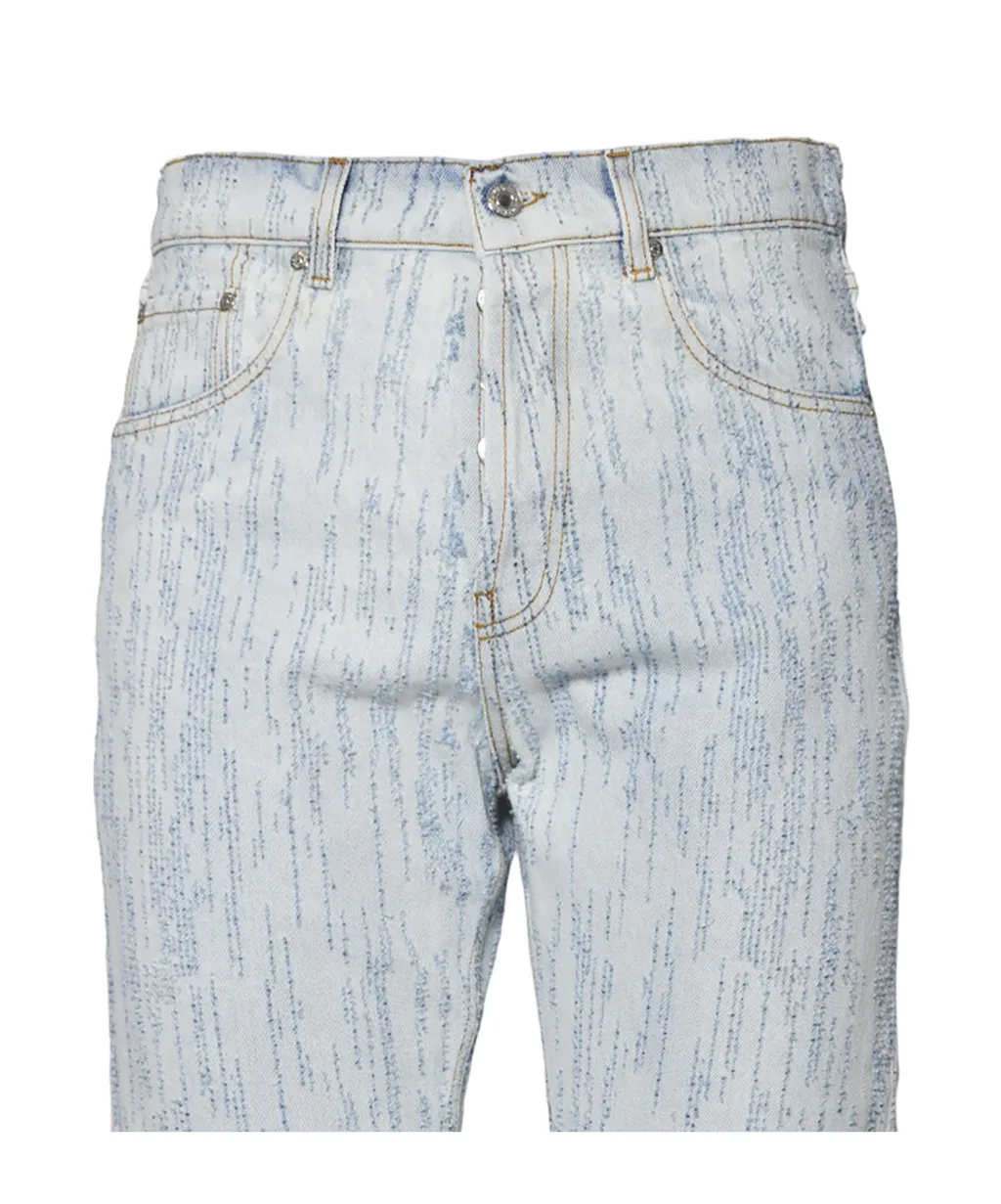 Stitch Detailed Straight-Leg Jeans