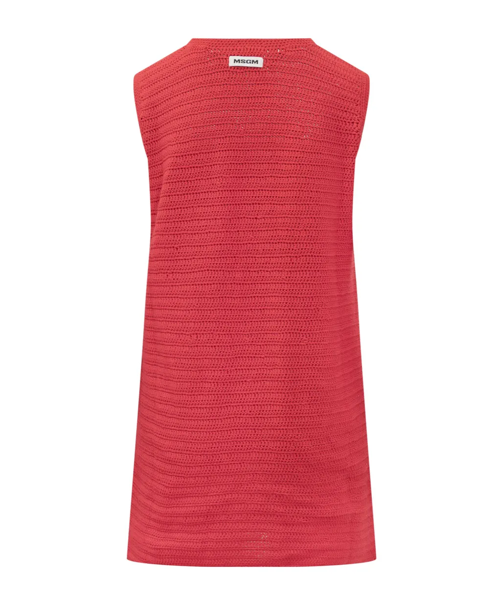 Sleeveless Crewneck Knitted Dress