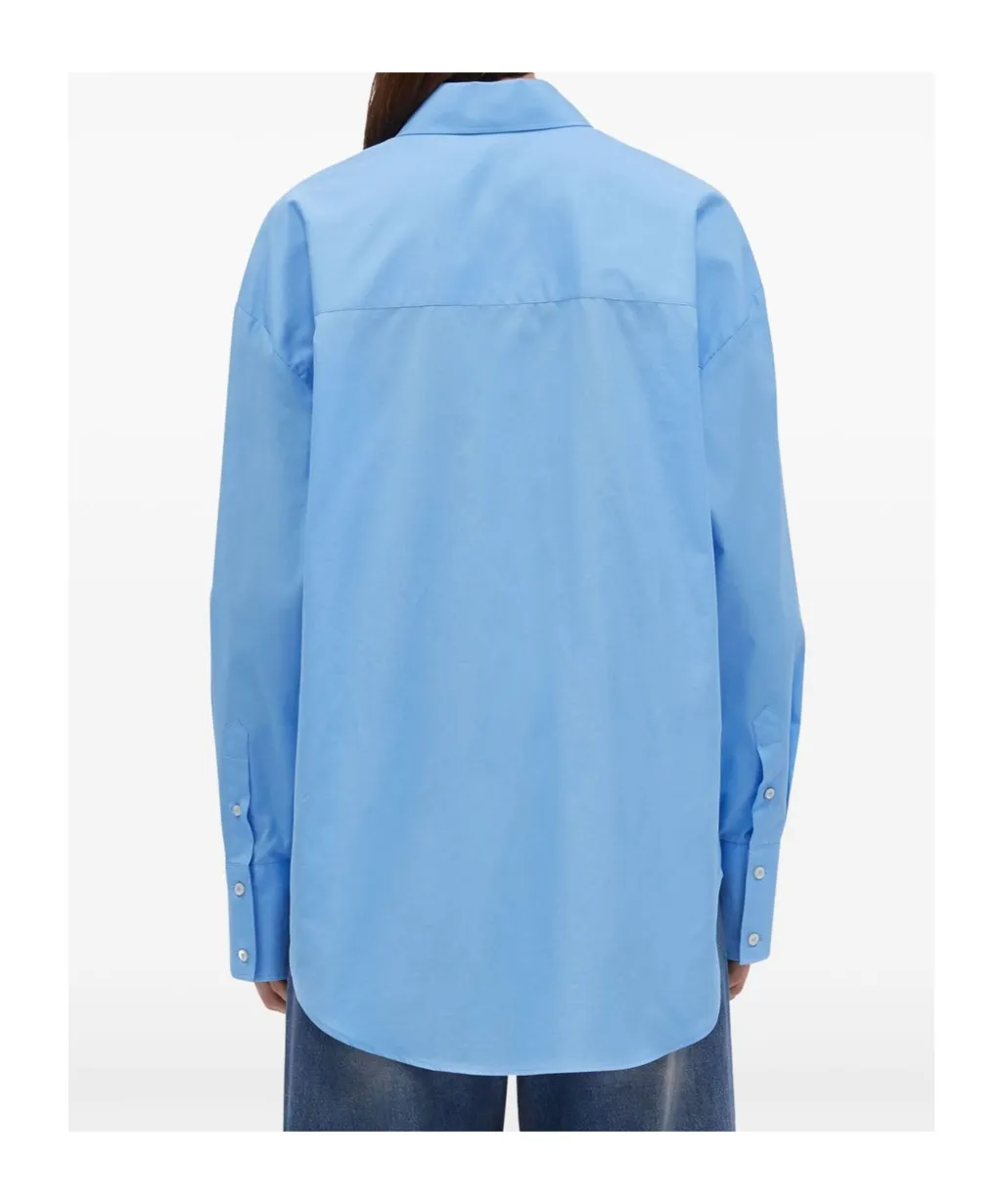 Floral Patch Curved Hem Shirt
