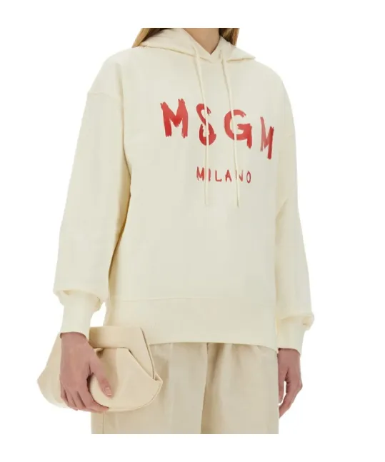 Brushed Logo Hooded Sweatshirt