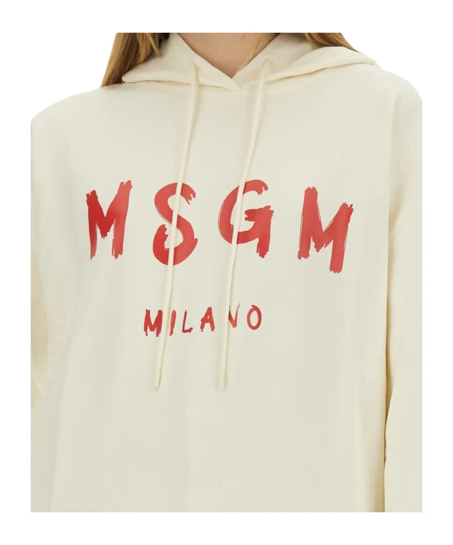 Brushed Logo Hooded Sweatshirt