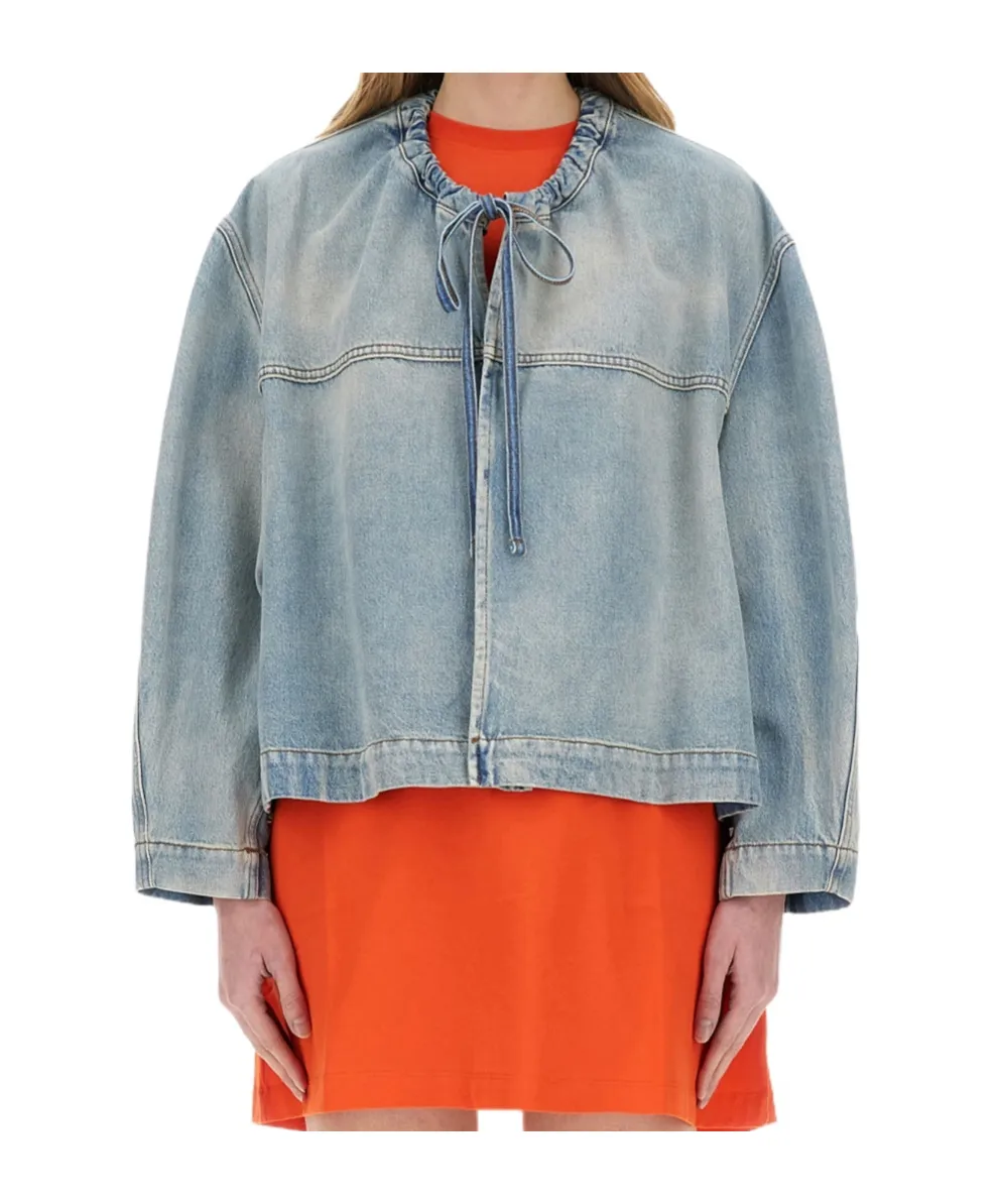 Drawstring Denim Jacket
