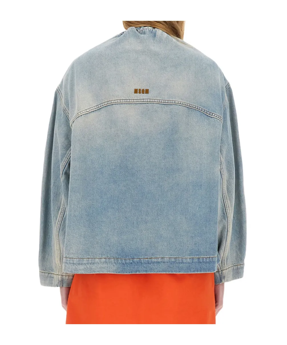 Drawstring Denim Jacket
