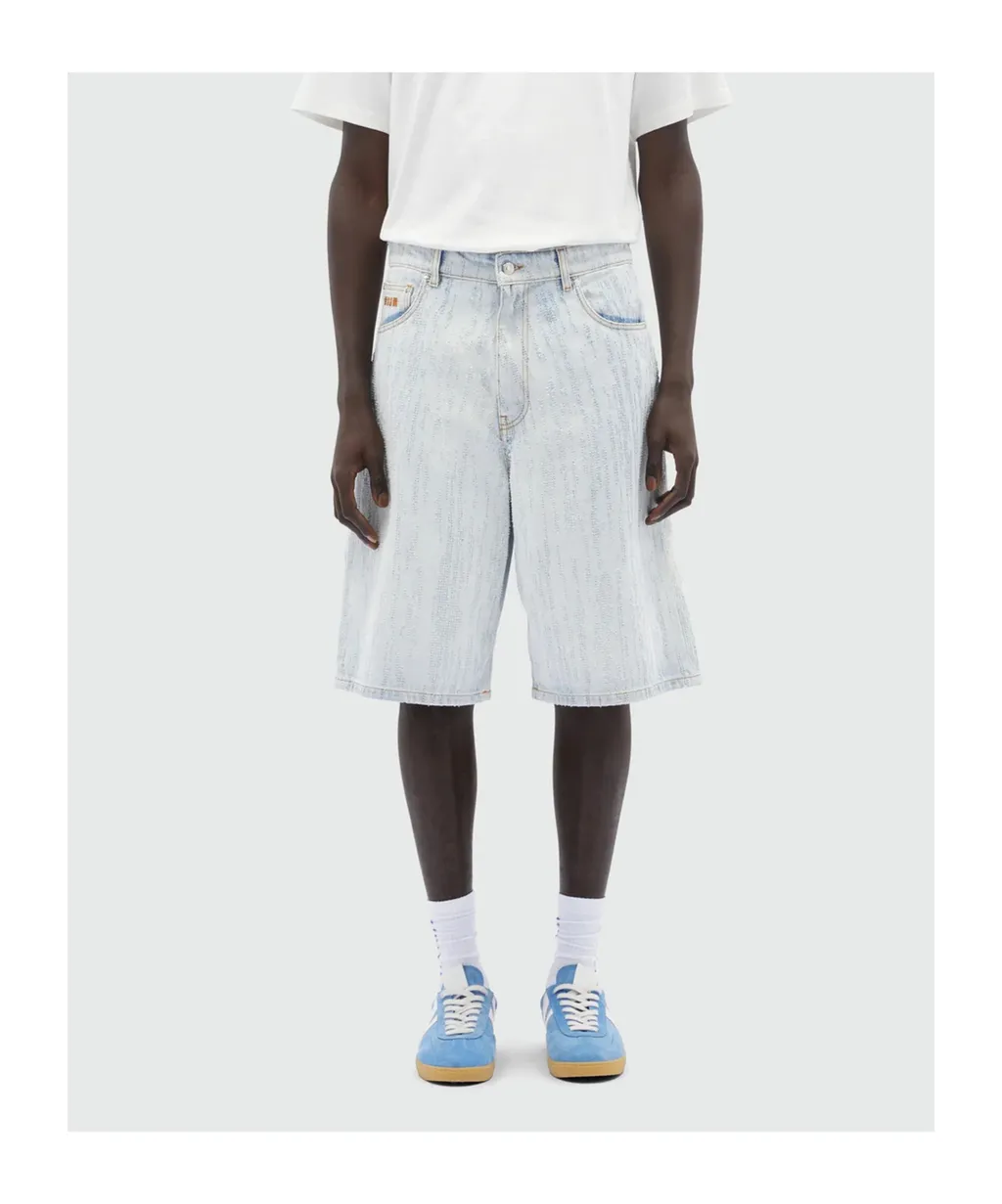Logo-Patch Denim Bermuda Shorts