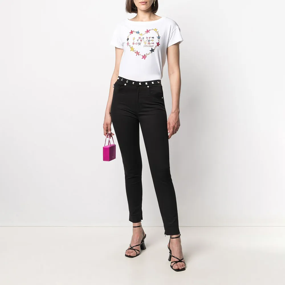 T-Shirt With Love Heart And Stars Graphic